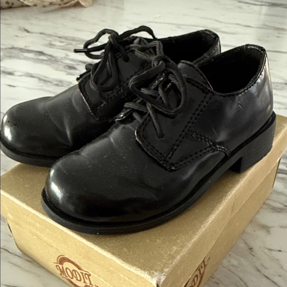 Classic Black Toddler Dress Shoes